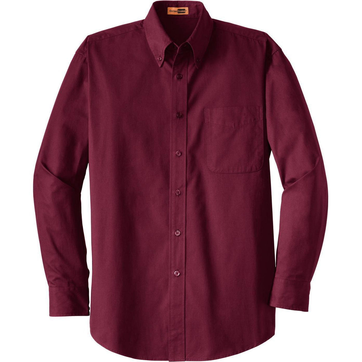 no-logo CornerStone Long Sleeve SuperPro Twill Shirt-Dress Shirts-Cornerstone-Burgundy-S-Thread Logic