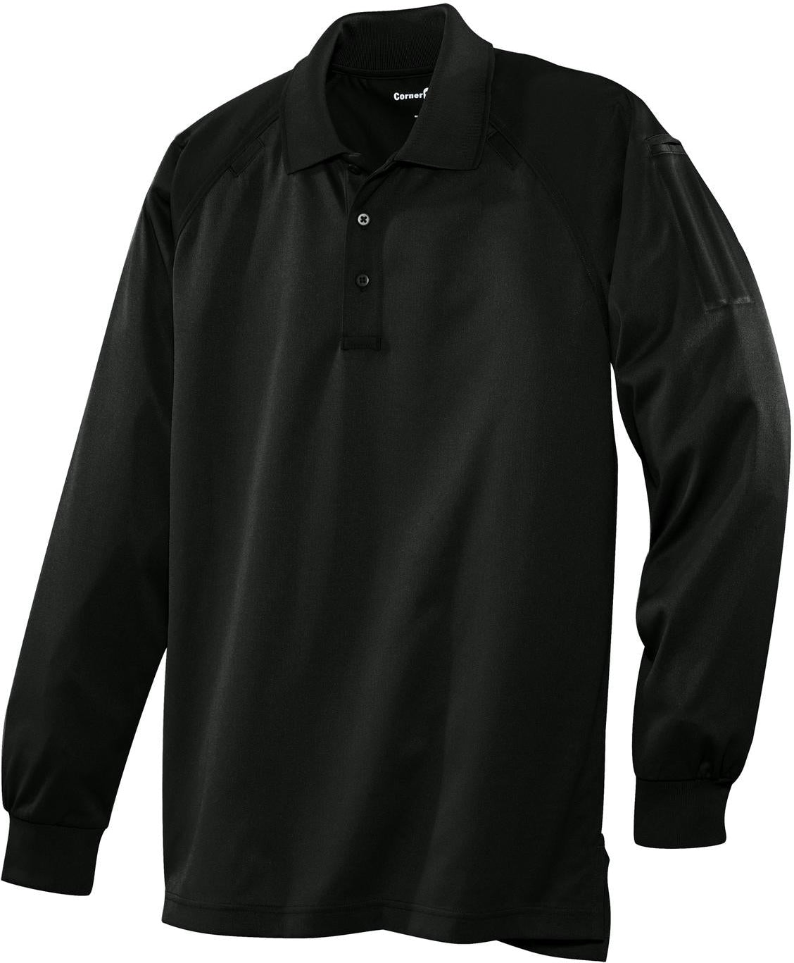 CornerStone Select Long Sleeve Snag-Proof Tactical Polo-Regular-Cornerstone-Black-S-Thread Logic
