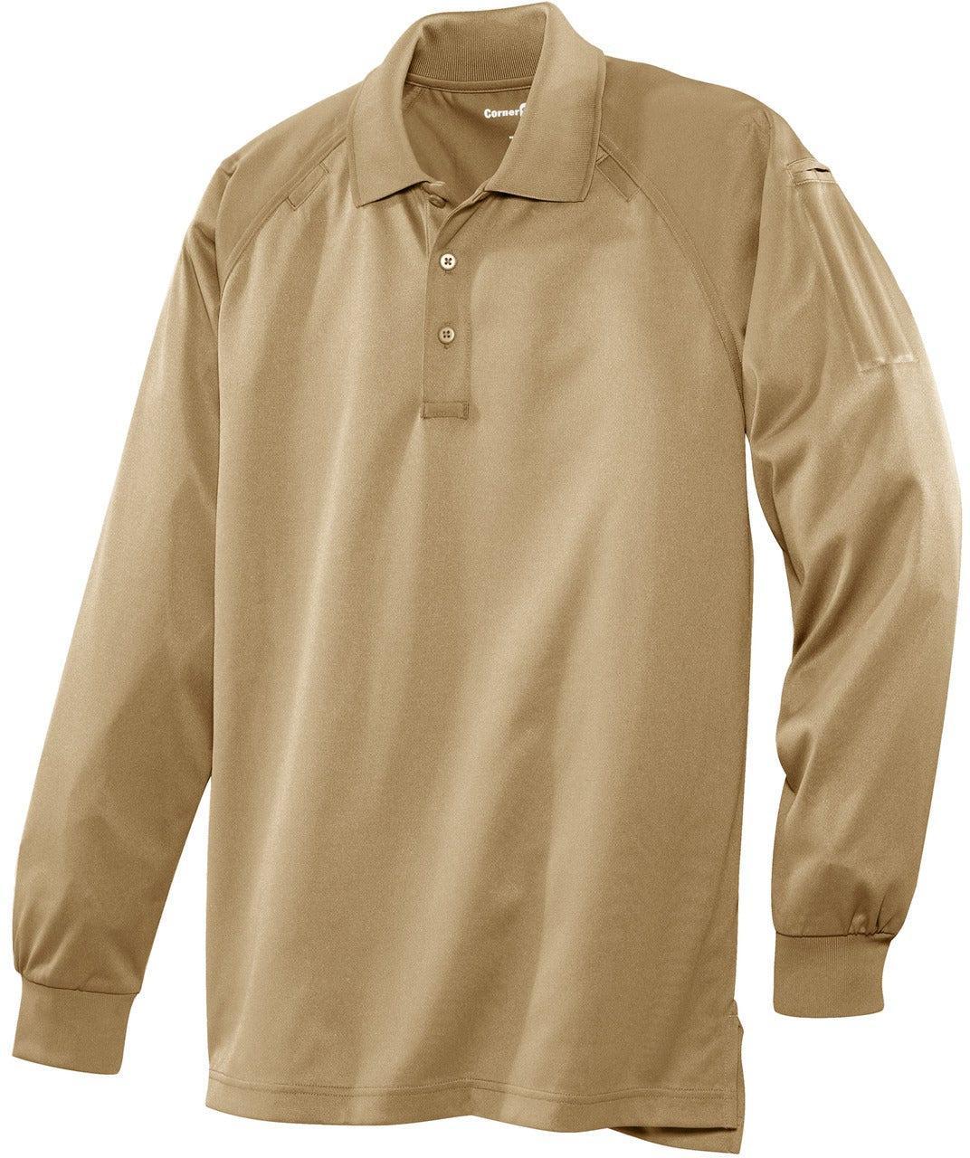 CornerStone Select Long Sleeve Snag-Proof Tactical Polo-Regular-Cornerstone-Tan-S-Thread Logic