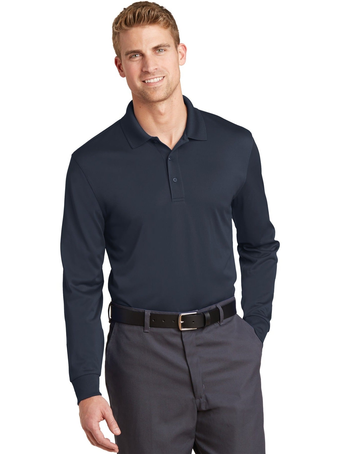 no-logo CornerStone Select Snag-Proof Long Sleeve Polo-Regular-Cornerstone-Thread Logic