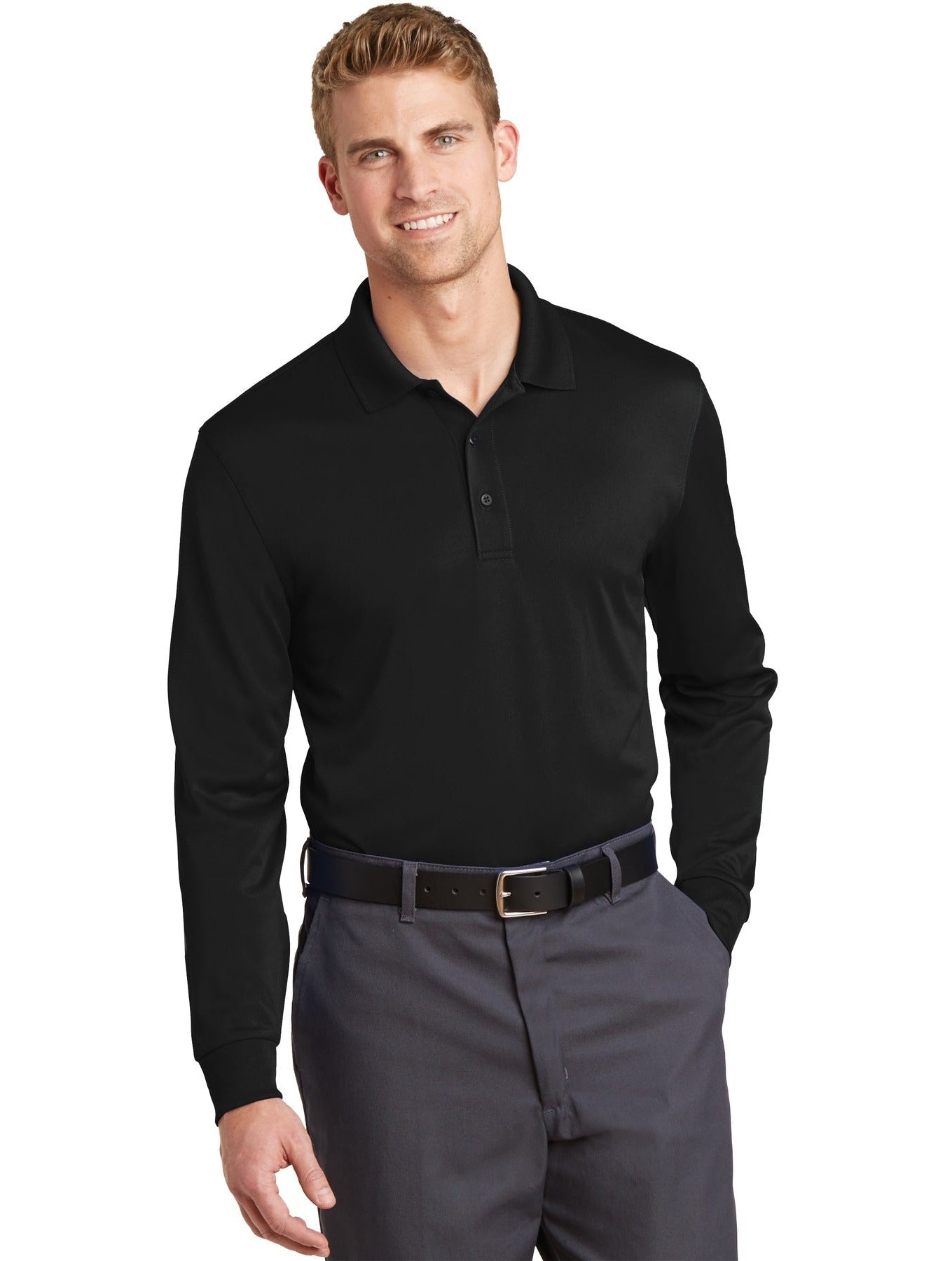 no-logo CornerStone Select Snag-Proof Long Sleeve Polo-Regular-Cornerstone-Thread Logic