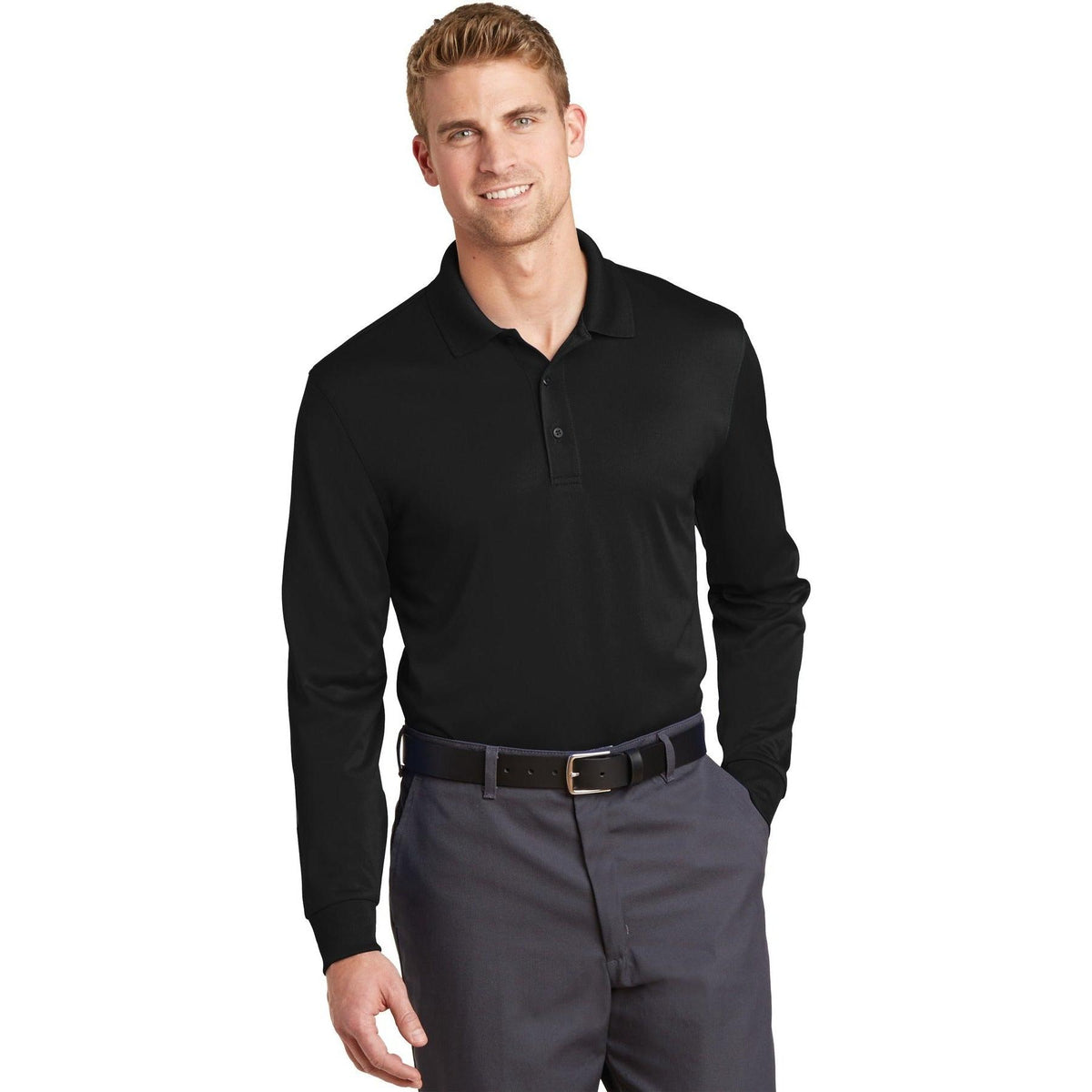no-logo CornerStone Select Snag-Proof Long Sleeve Polo-Regular-Cornerstone-Thread Logic