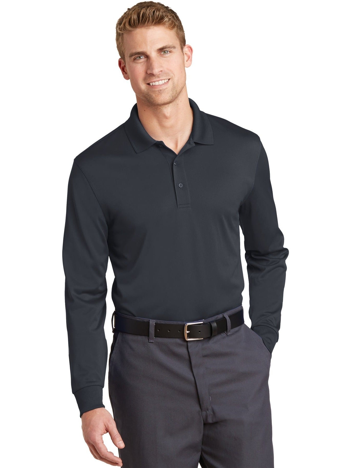 no-logo CornerStone Select Snag-Proof Long Sleeve Polo-Regular-Cornerstone-Thread Logic