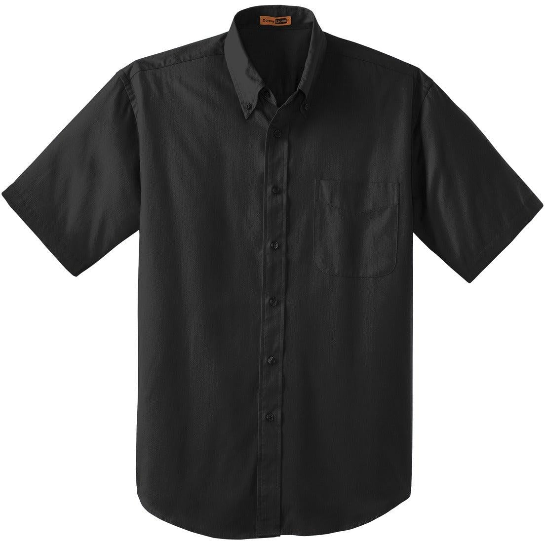 logo-left CornerStone Short Sleeve SuperPro Twill Shirt-Dress Shirts-Cornerstone-Black-S-Thread Logic