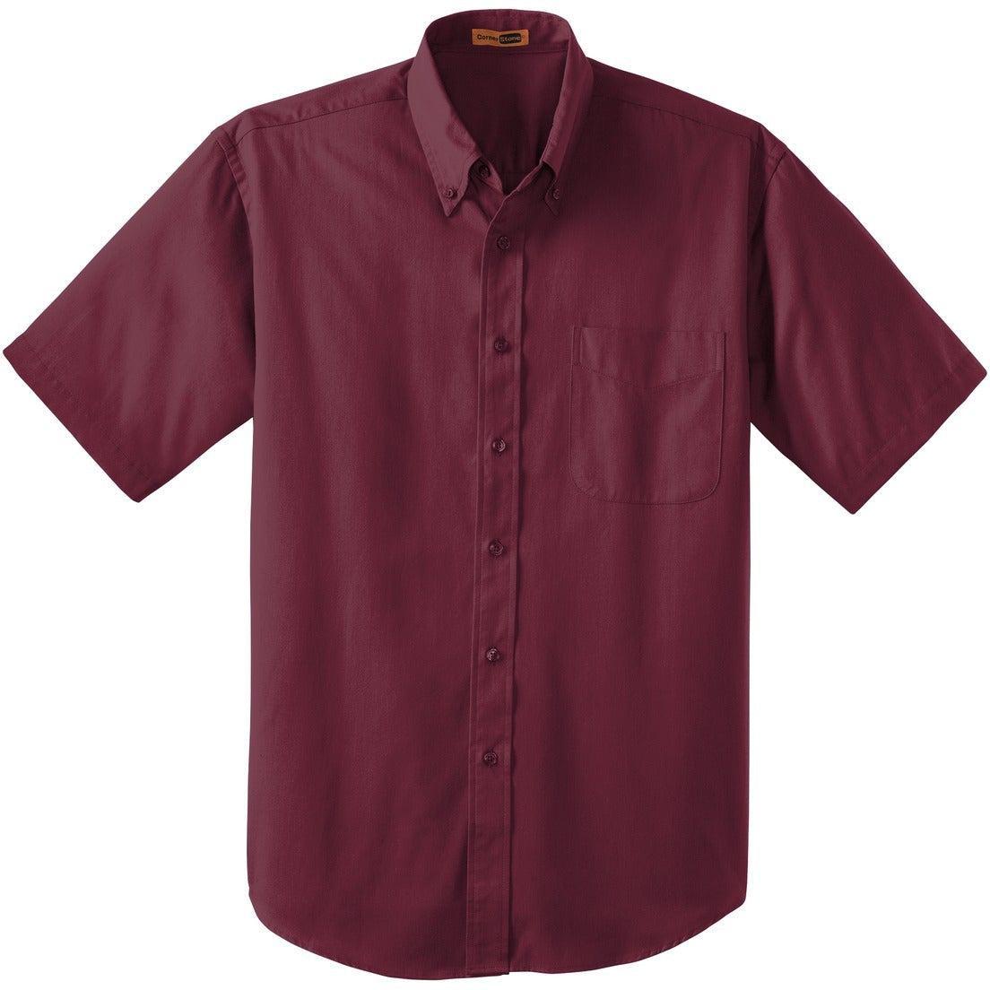 No-Logo CLOSEOUT - CornerStone Short Sleeve SuperPro Twill Shirt-Dress Shirts-Cornerstone-Burgundy-S-Thread Logic