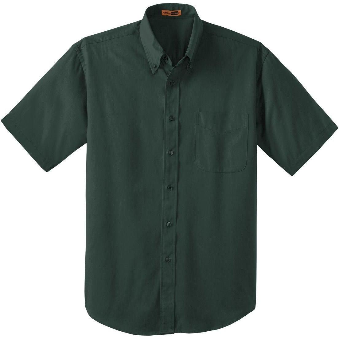 logo-left CornerStone Short Sleeve SuperPro Twill Shirt-Dress Shirts-Cornerstone-Dark Green-S-Thread Logic