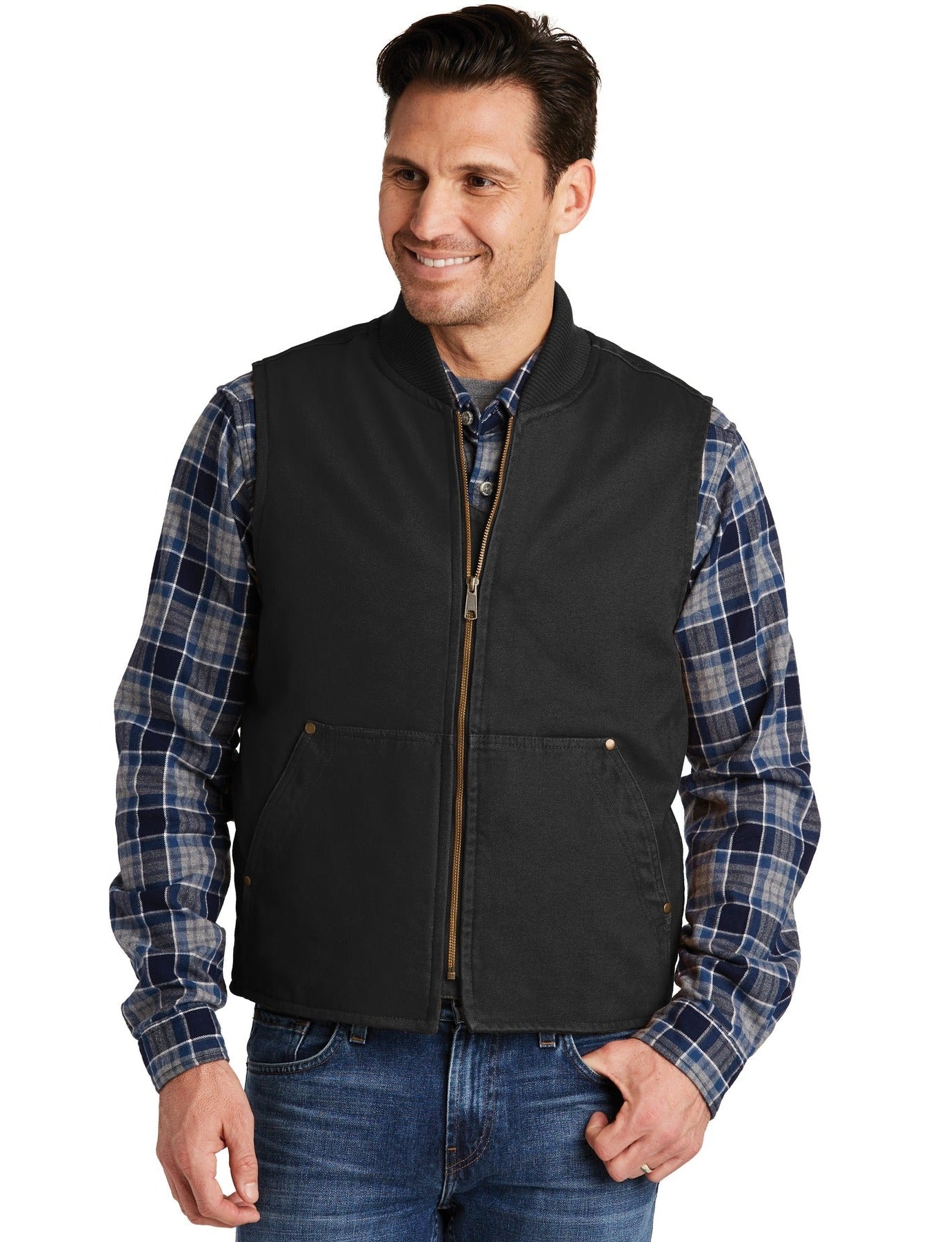 no-logo CornerStone Washed Duck Cloth Vest-Regular-Cornerstone-Thread Logic