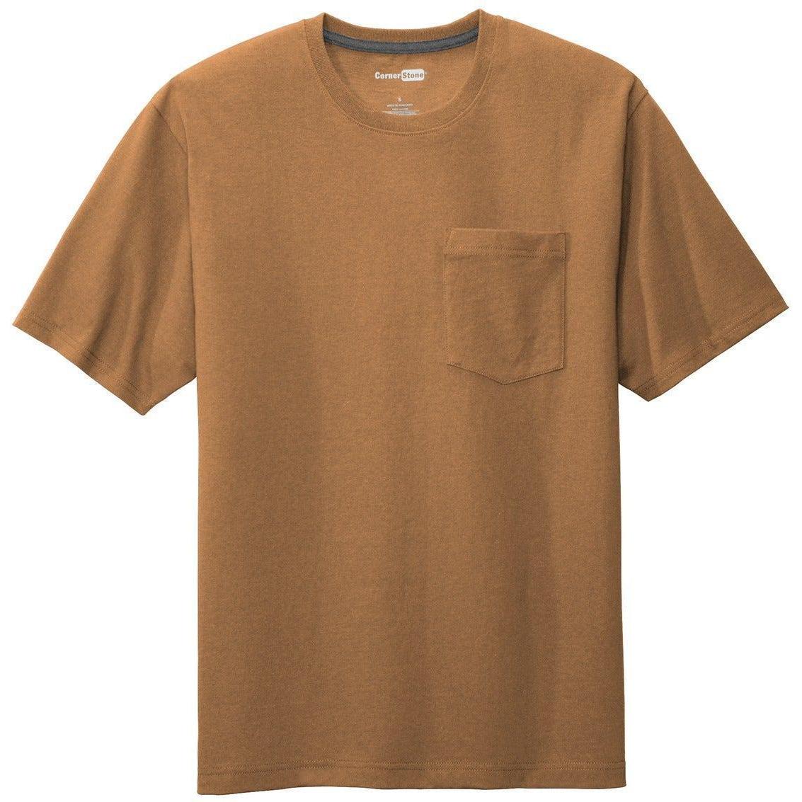 no-logo CornerStone Workwear Pocket Tee-Polos-Cornerstone-Duck Brown-S-Thread Logic