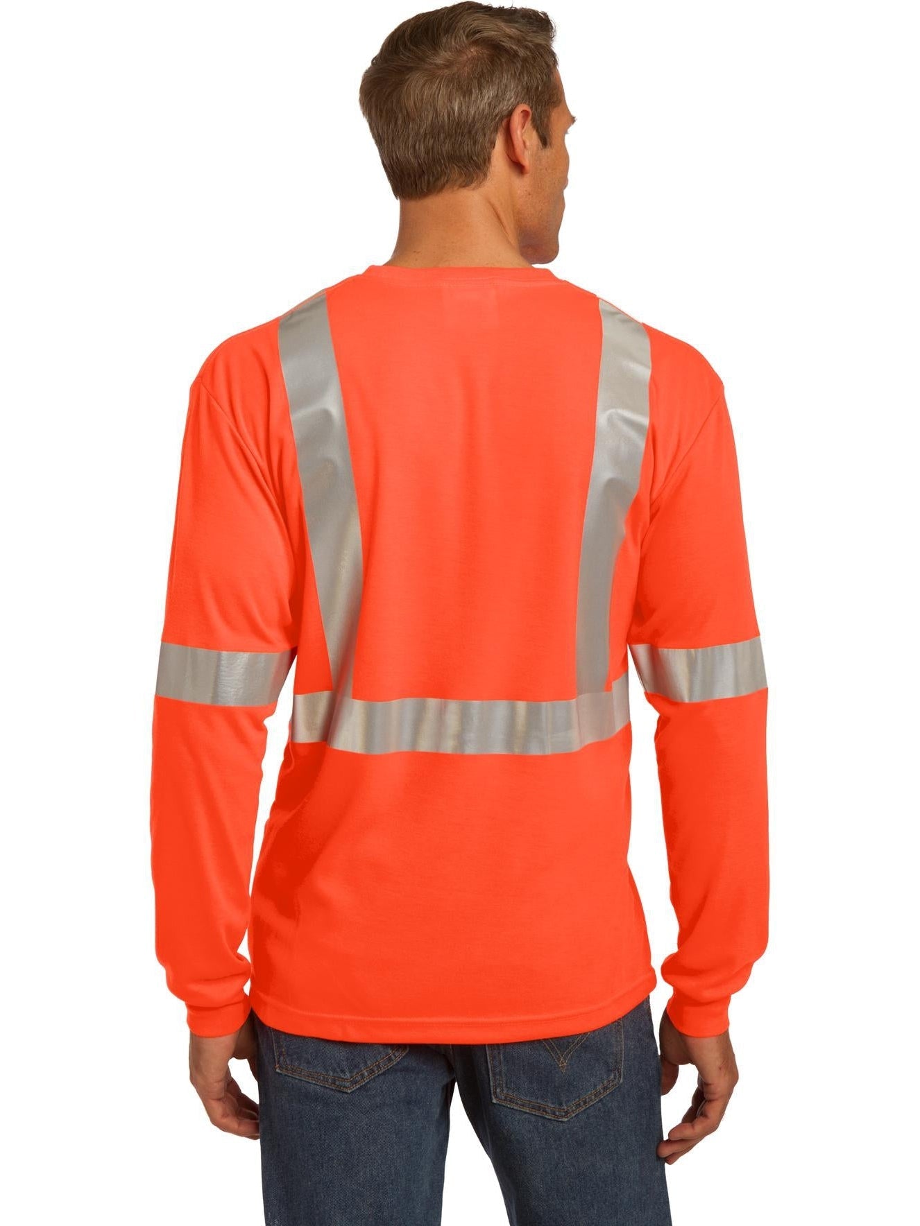 no-logo Cornerstone ANSI 107 Class 2 Long Sleeve Safety T-Shirt-Regular-CornerStone-Thread Logic