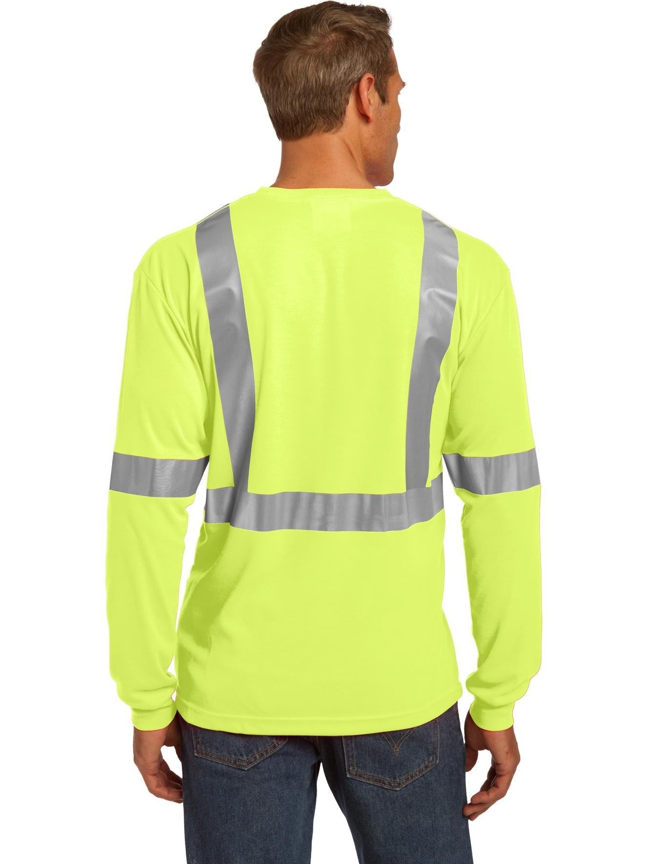 no-logo Cornerstone ANSI 107 Class 2 Long Sleeve Safety T-Shirt-Regular-CornerStone-Thread Logic