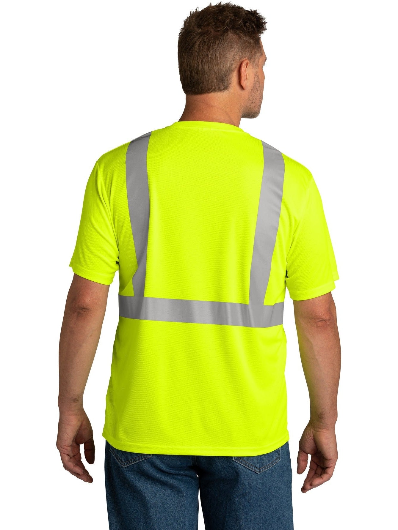 no-logo Cornerstone ANSI 107 Class 2 Mesh Tee-Regular-CornerStone-Thread Logic