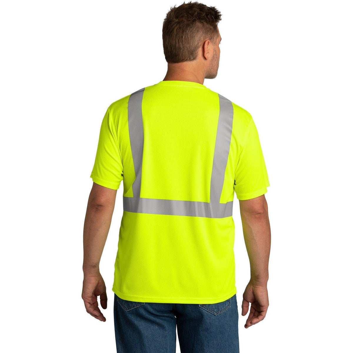 no-logo Cornerstone ANSI 107 Class 2 Mesh Tee-Regular-CornerStone-Thread Logic