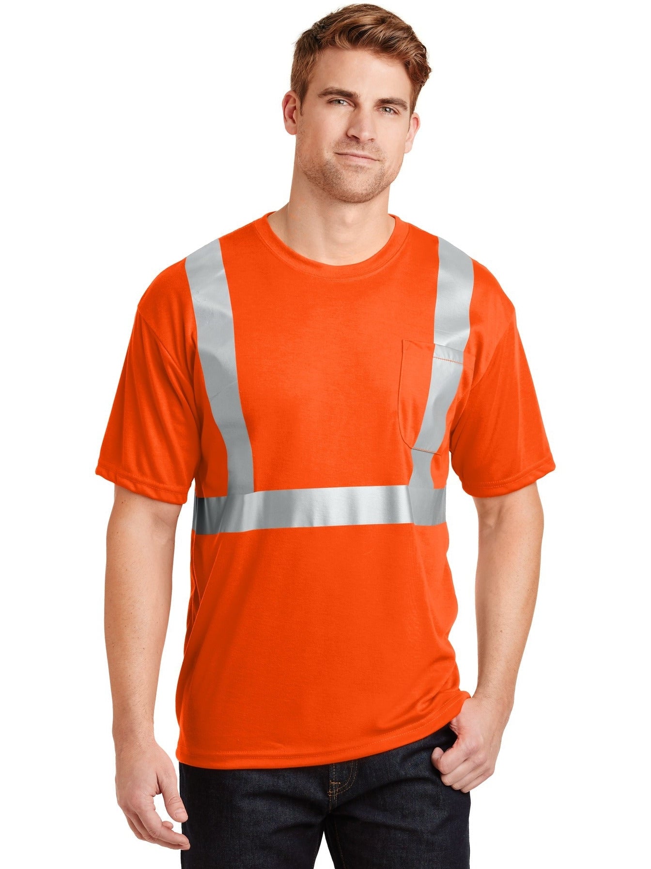 no-logo Cornerstone ANSI 107 Class 2 Safety T-Shirt-Regular-CornerStone-Thread Logic