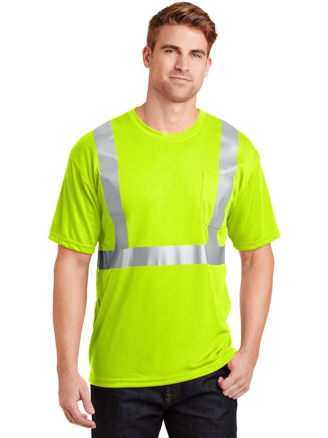 no-logo Cornerstone ANSI 107 Class 2 Safety T-Shirt-Regular-CornerStone-Thread Logic