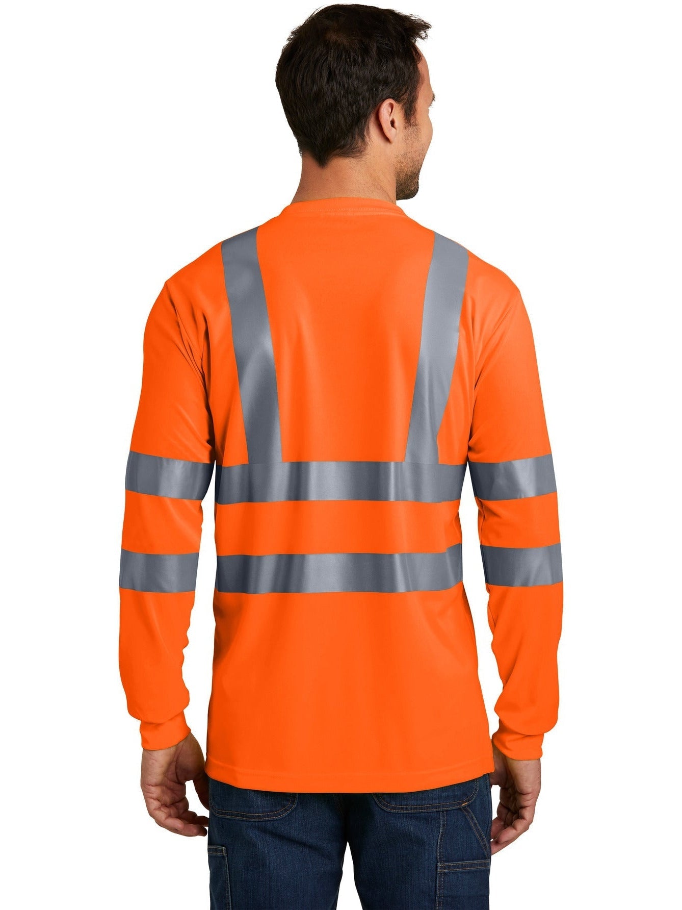 no-logo Cornerstone ANSI 107 Class 3 Long Sleeve Snag-Resistant Reflective T-Shirt-Regular-CornerStone-Thread Logic