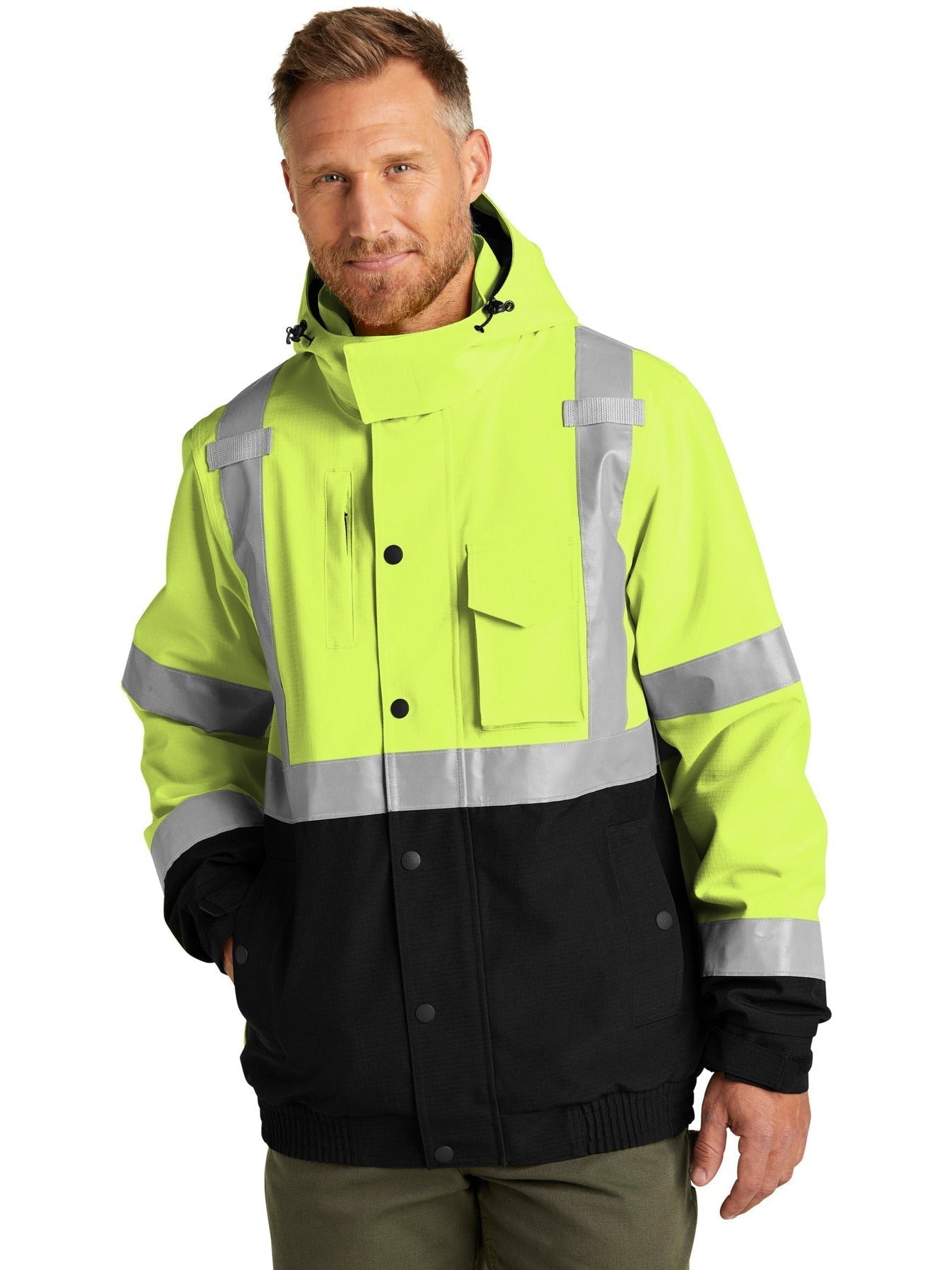 no-logo Cornerstone ANSI 107 Class 3 Waterproof Insulated Ripstop Bomber Jacket-Regular-CornerStone-Thread Logic