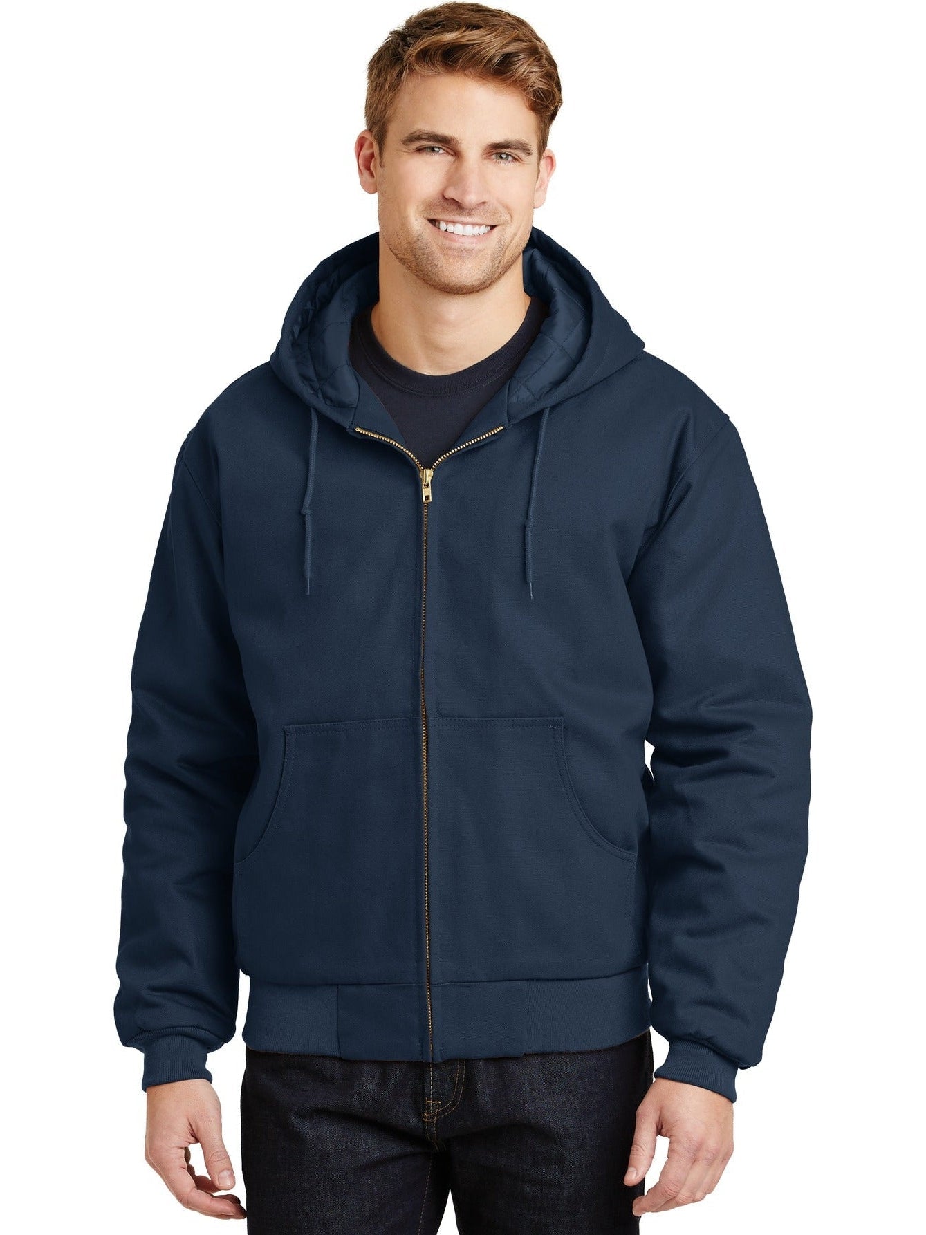 no-logo Cornerstone Duck Cloth Hooded Work Jacket-Regular-Cornerstone-Thread Logic