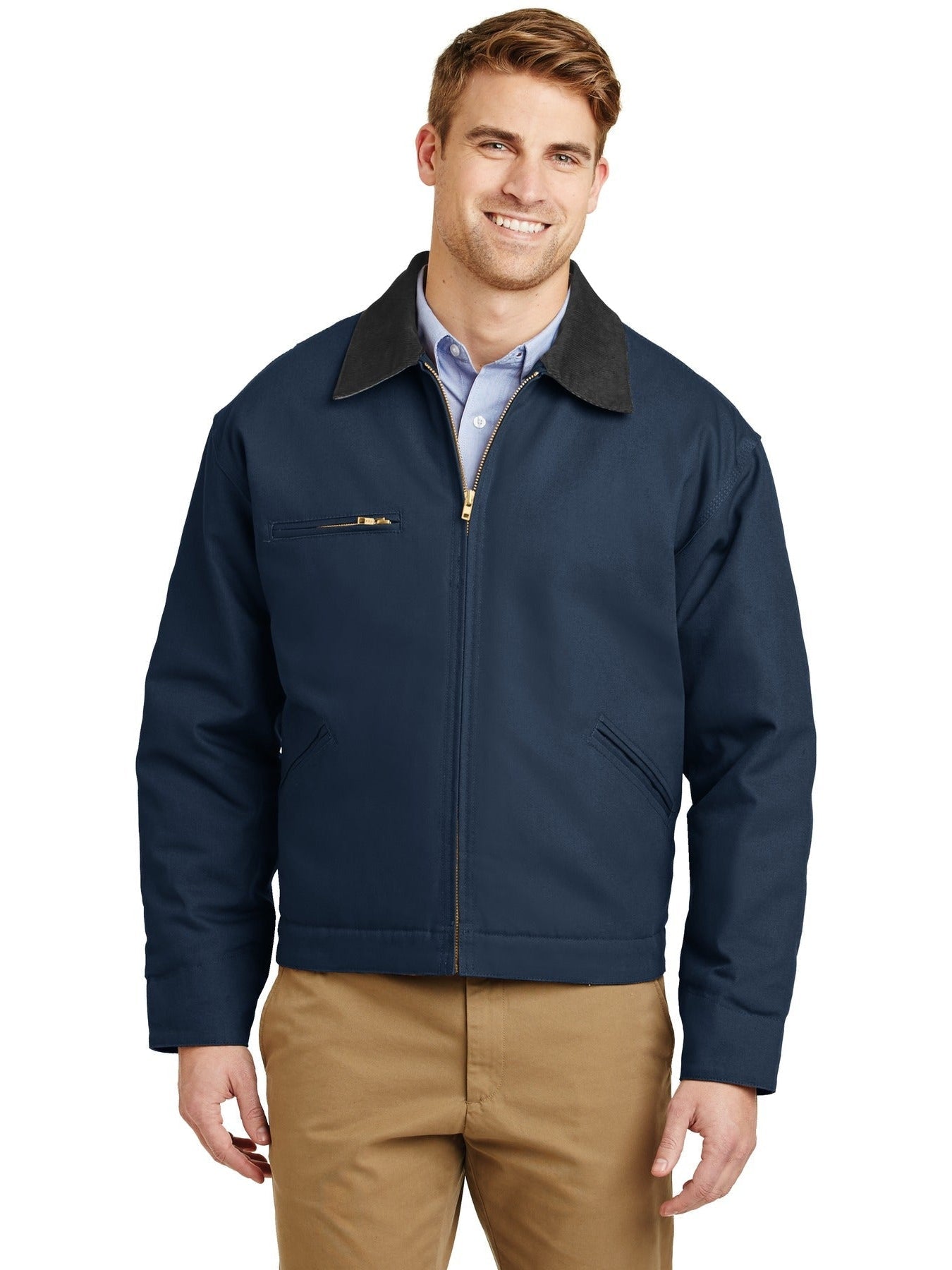 no-logo Cornerstone Duck Cloth Work Jacket-Regular-Cornerstone-Navy/Black-S-Thread Logic
