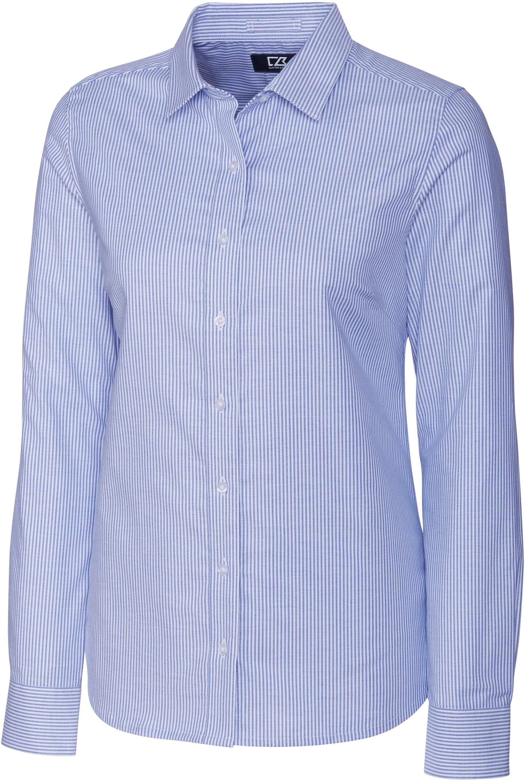 Cutter & Buck Ladies Long Sleeve Stretch Oxford Stripe