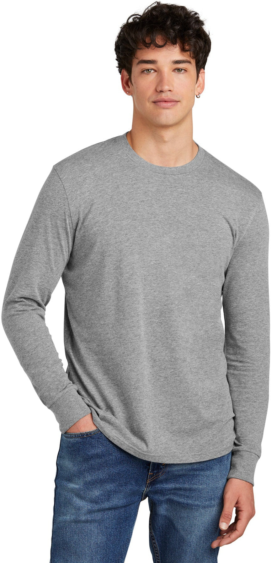 no-logo District Perfect Blend CVC Long Sleeve Tee-District-Thread Logic