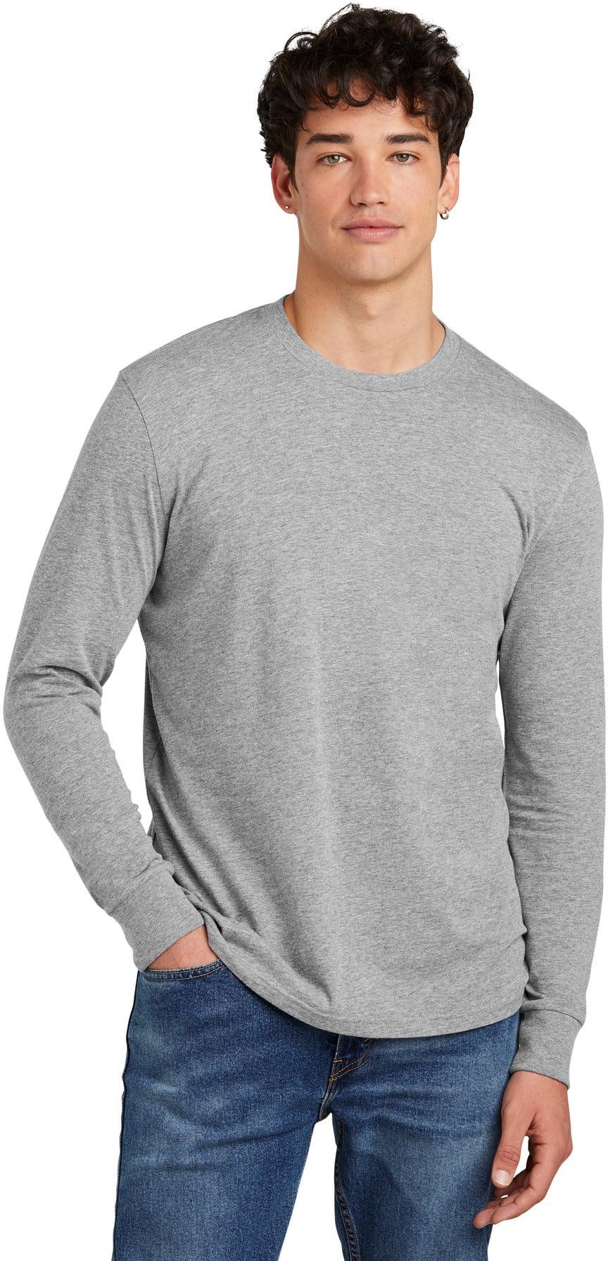 no-logo District Perfect Blend CVC Long Sleeve Tee-District-Thread Logic