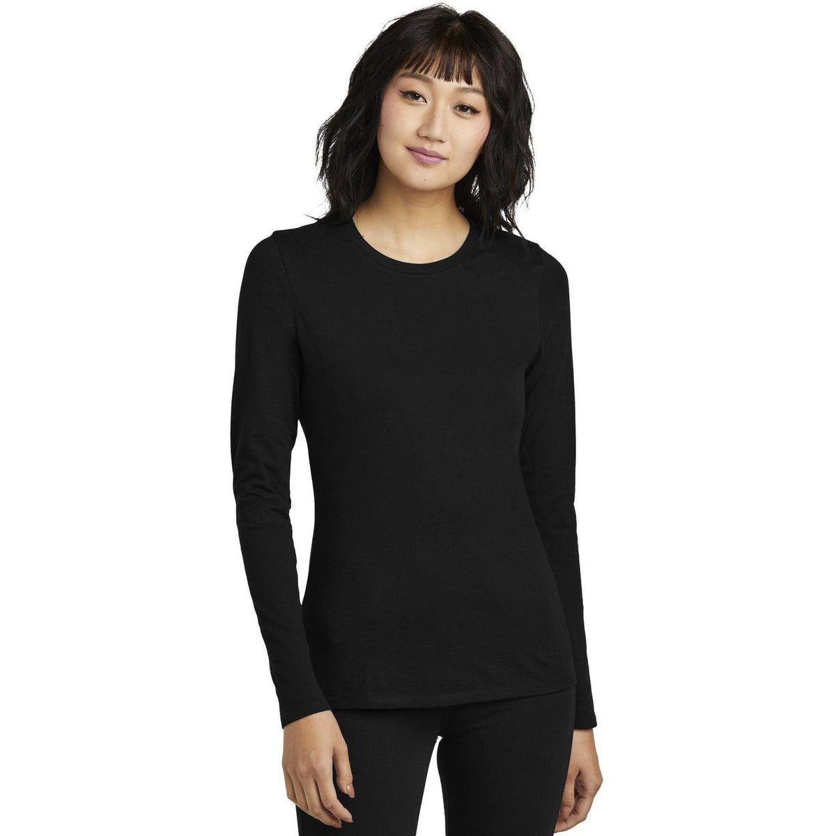 no-logo District Women's Perfect Blend CVC Long Sleeve Tee-District-Thread Logic
