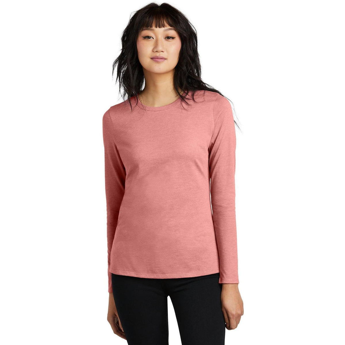 no-logo District Women's Perfect Blend CVC Long Sleeve Tee-District-Thread Logic