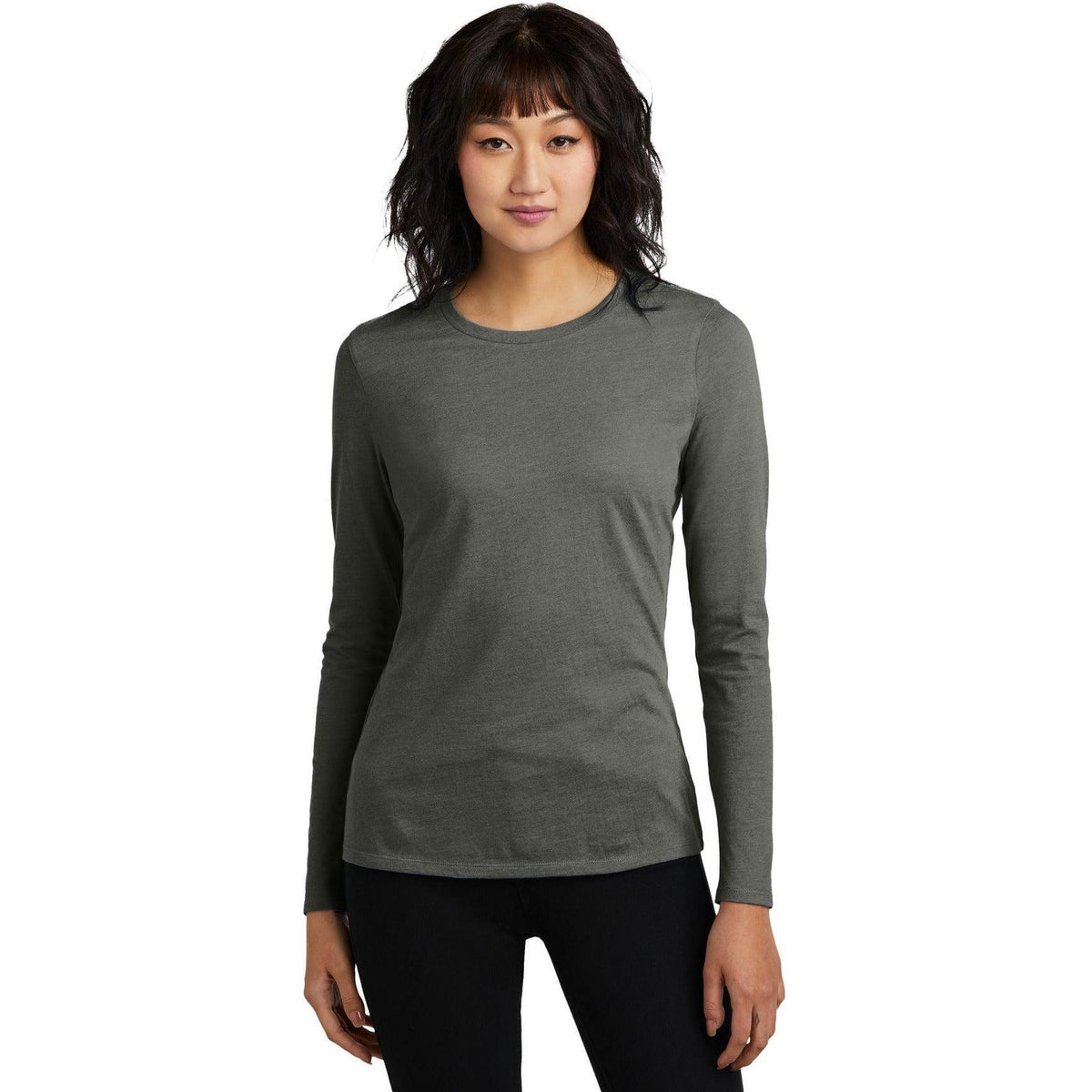 no-logo District Women's Perfect Blend CVC Long Sleeve Tee-District-Thread Logic