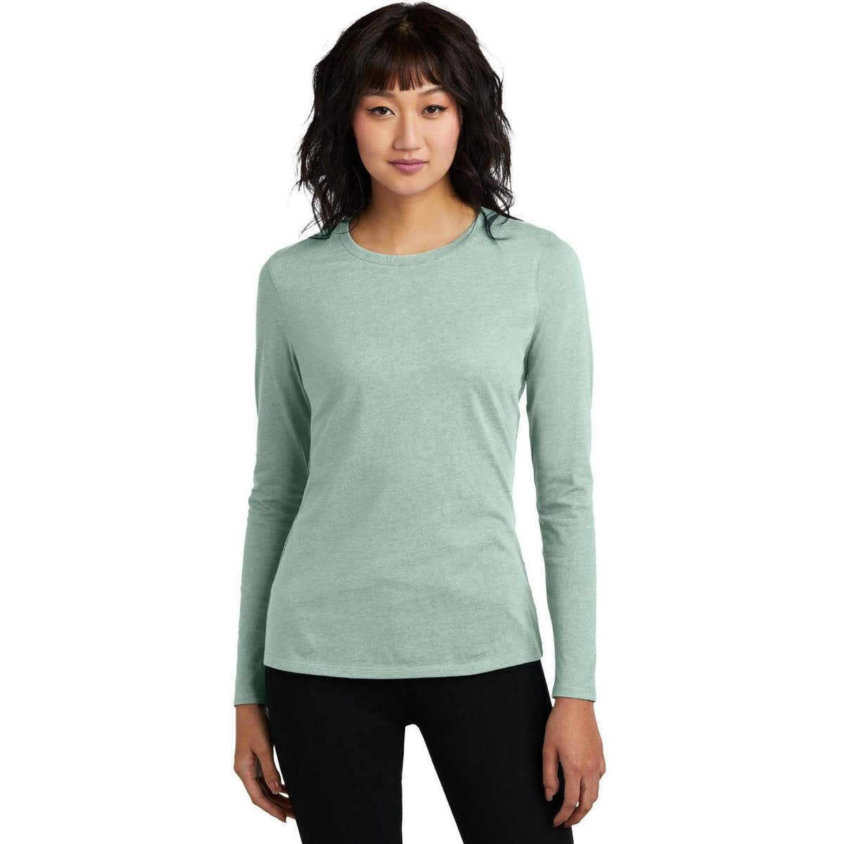 no-logo District Women's Perfect Blend CVC Long Sleeve Tee-District-Thread Logic