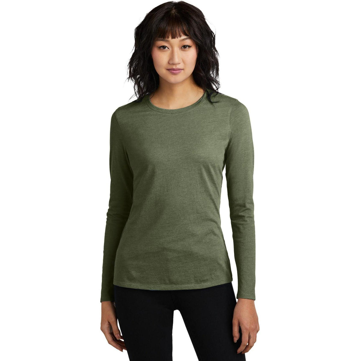no-logo District Women's Perfect Blend CVC Long Sleeve Tee-District-Thread Logic