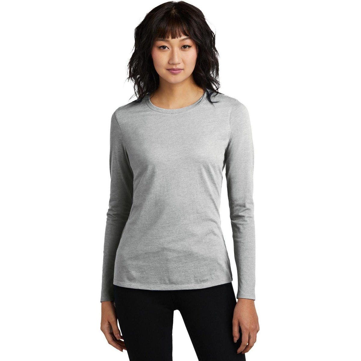 no-logo District Women's Perfect Blend CVC Long Sleeve Tee-District-Thread Logic