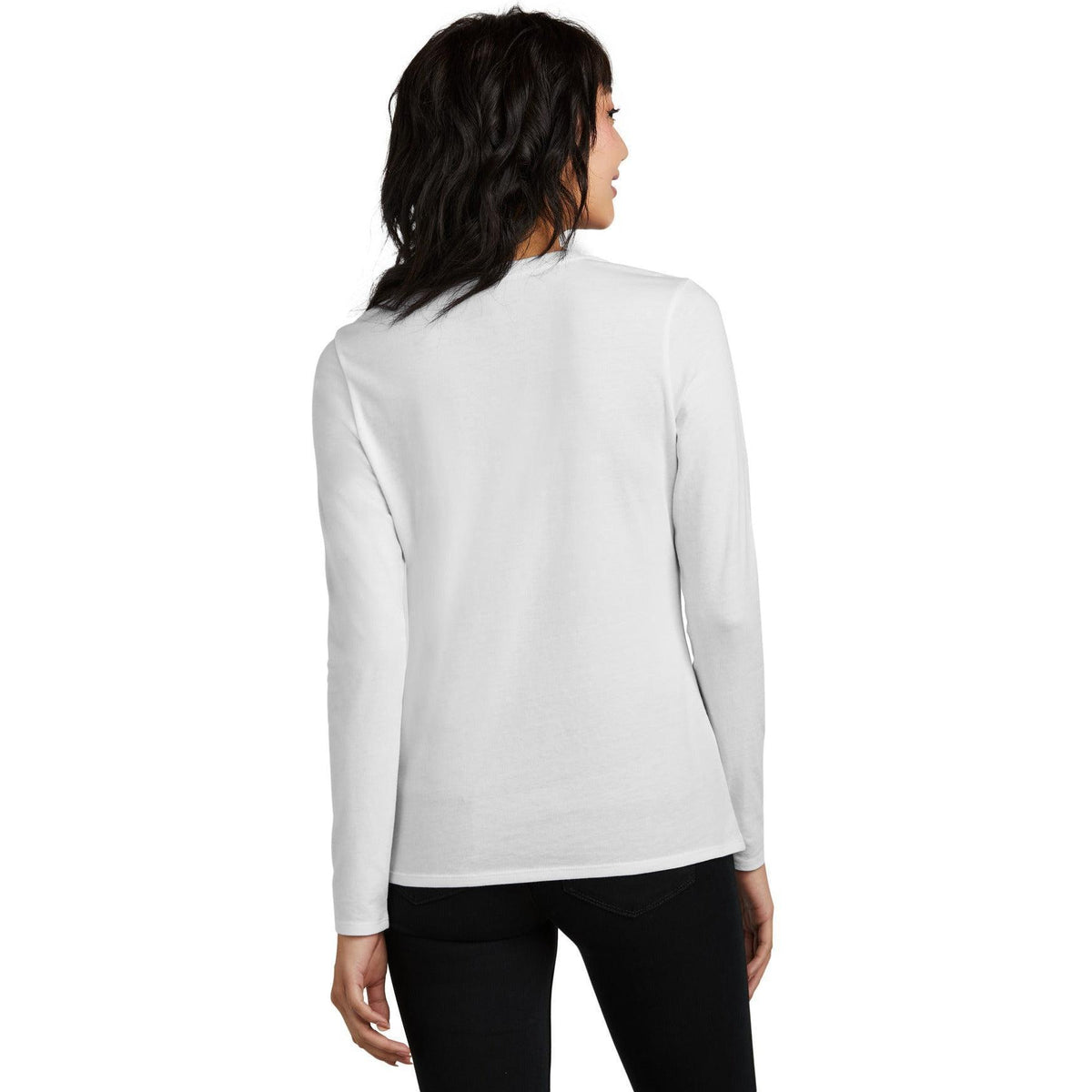no-logo District Women's Perfect Blend CVC Long Sleeve Tee-District-Thread Logic