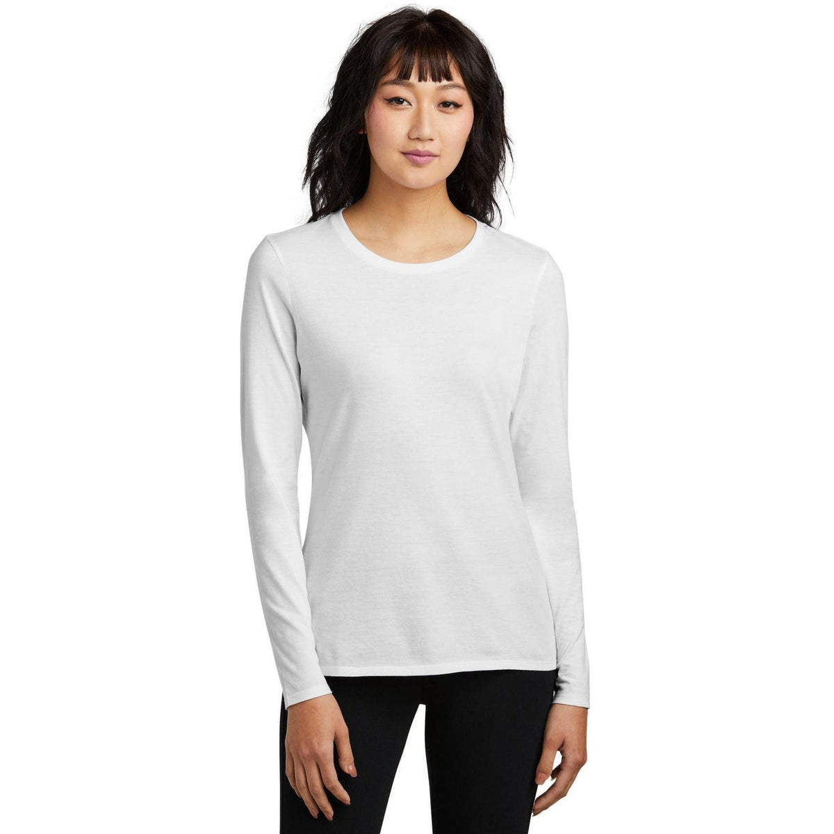 no-logo District Women's Perfect Blend CVC Long Sleeve Tee-District-Thread Logic