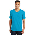 no-logo CLOSEOUT - District Made Mens Perfect Weight V-Neck Tee-District-Bright Turquoise-XS-Thread Logic