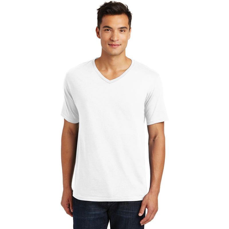 no-logo CLOSEOUT - District Made Mens Perfect Weight V-Neck Tee-District-Bright White-XS-Thread Logic