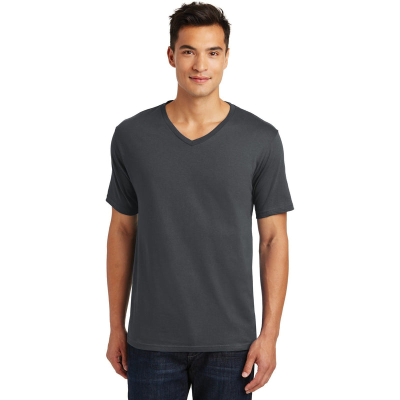 no-logo CLOSEOUT - District Made Mens Perfect Weight V-Neck Tee-District-Charcoal-XS-Thread Logic