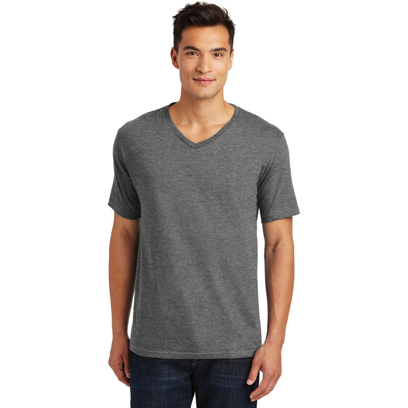 no-logo CLOSEOUT - District Made Mens Perfect Weight V-Neck Tee-District-Heathered Nickel-XS-Thread Logic