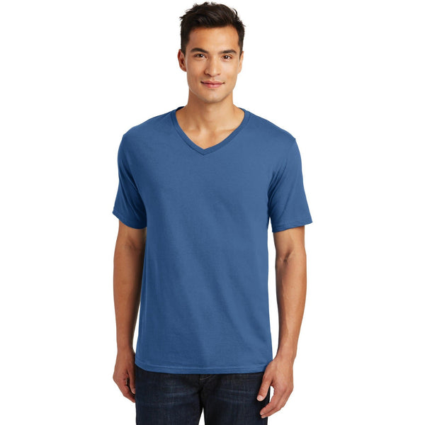 no-logo CLOSEOUT - District Made Mens Perfect Weight V-Neck Tee-District-Maritime Blue-XS-Thread Logic