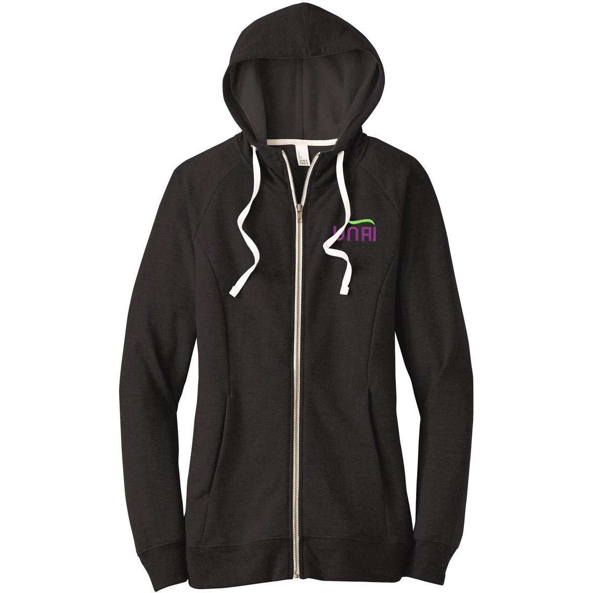 no-logo District Women's Perfect Tri French Terry Full-Zip Hoodie-Full Zips-District-Thread Logic