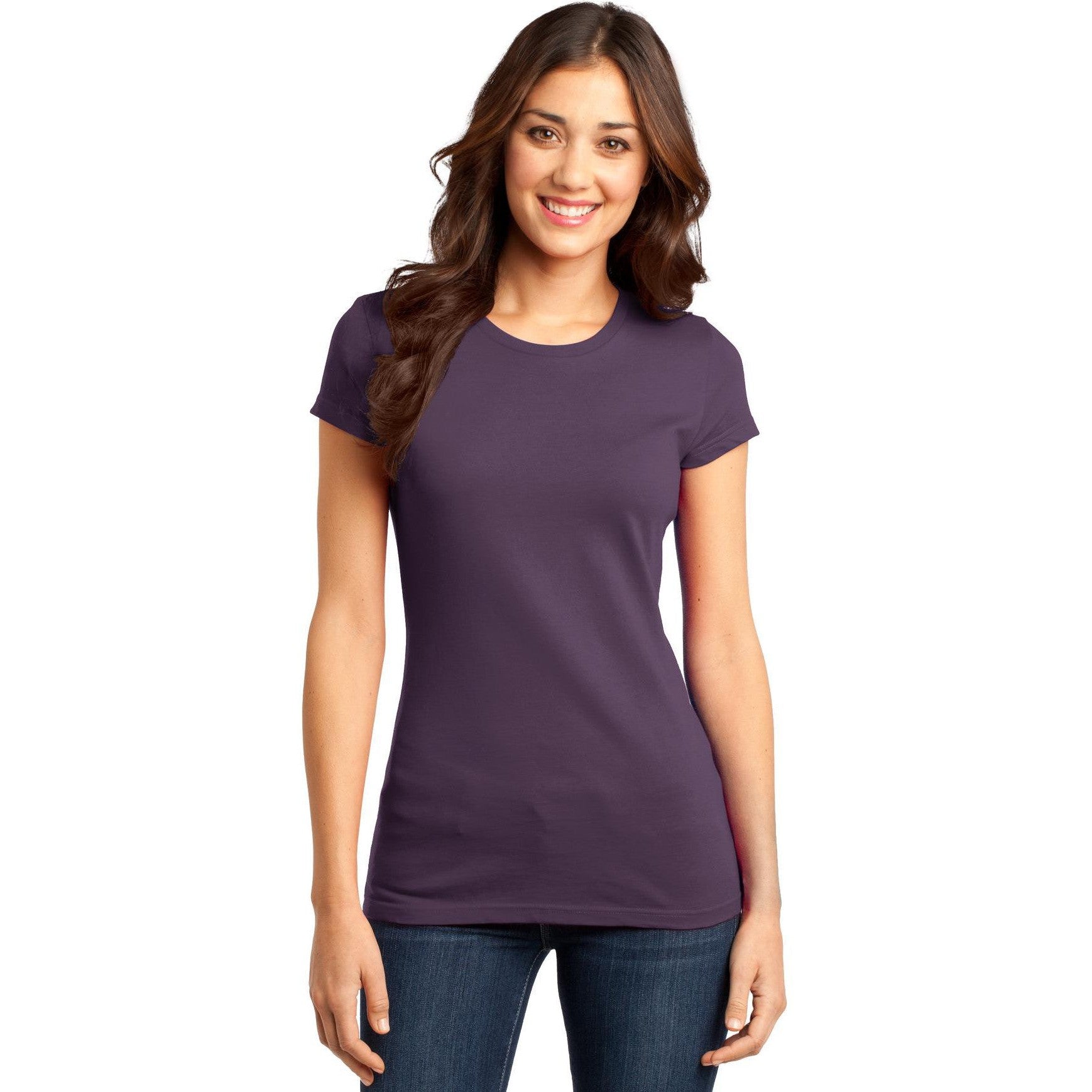 no-logo CLOSEOUT - District Women's Fitted Very Important Tee-District-Eggplant-XS-Thread Logic