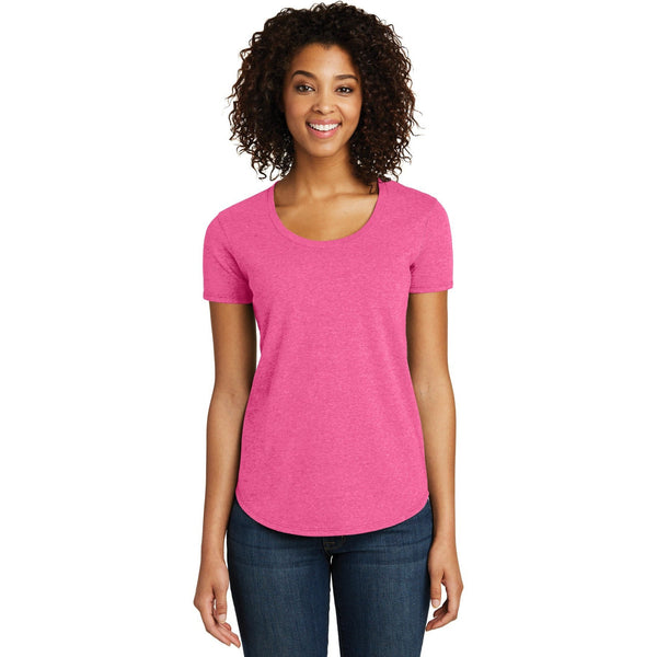 no-logo CLOSEOUT - District Women's Fitted Very Important Tee Scoop Neck-District-Fuchsia Frost-L-Thread Logic