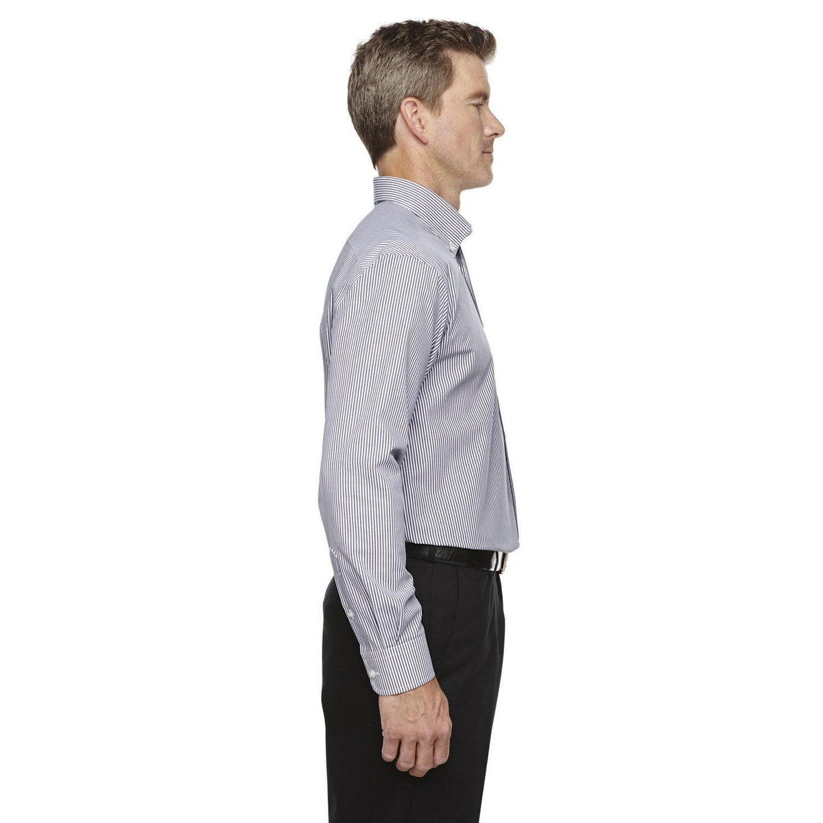 no-logo Devon & Jones Crown Woven Banker Stripe-Men's Dress Shirts-Devon&Jones-Thread Logic