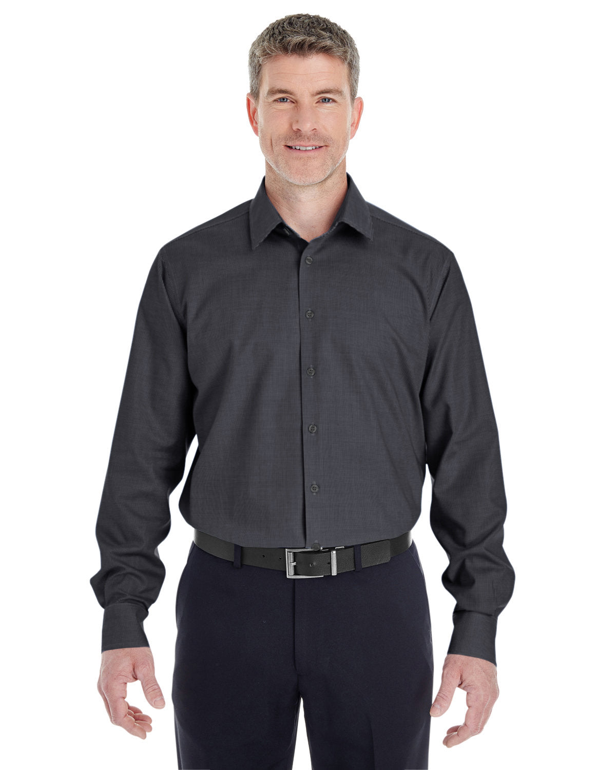 Devon & Jones Crown Woven Royal Dobby Shirt-Men's Dress Shirts-Devon&Jones-Black-S-Thread Logic