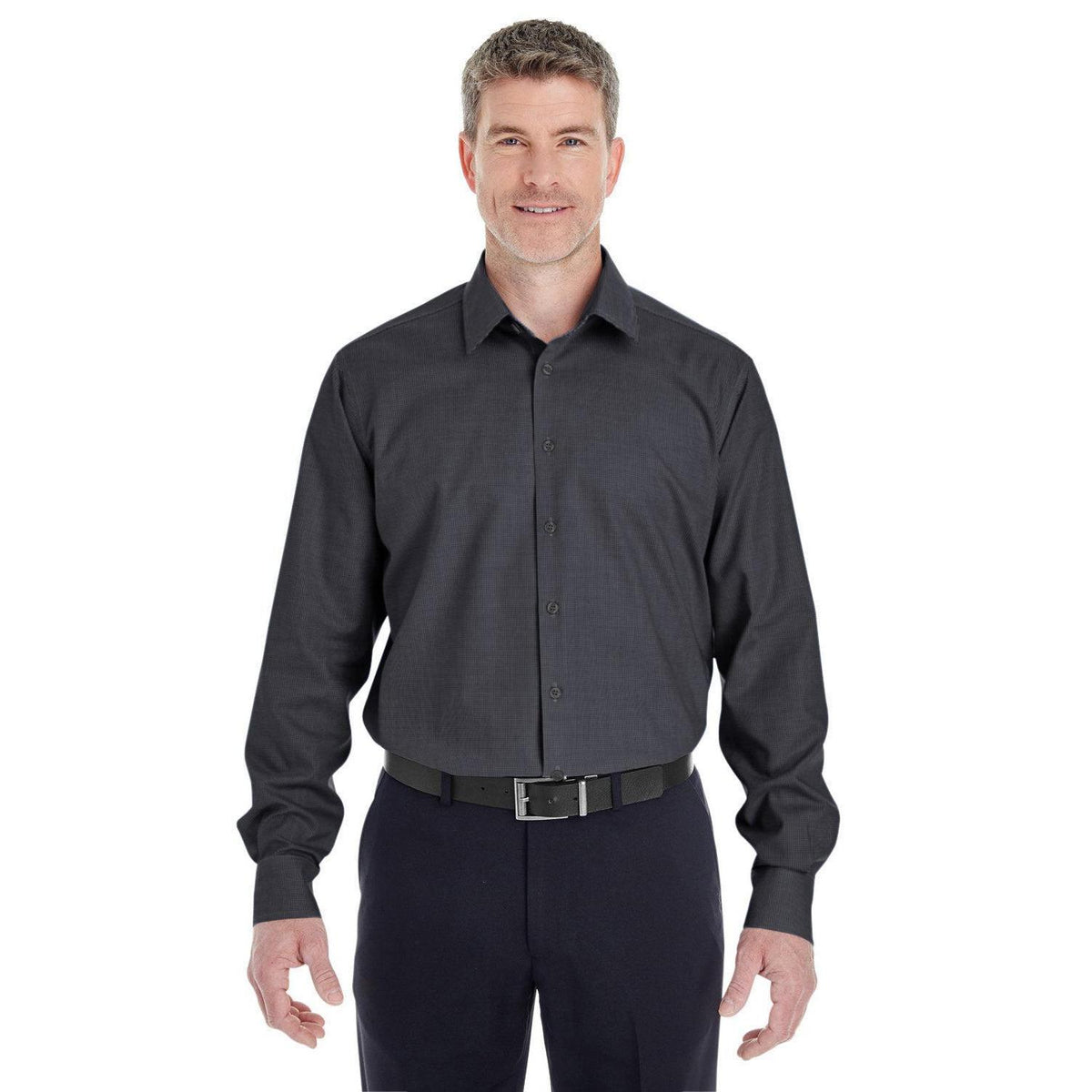 no-logo Devon & Jones Crown Woven Royal Dobby Shirt-Men's Dress Shirts-Devon&Jones-Black-S-Thread Logic
