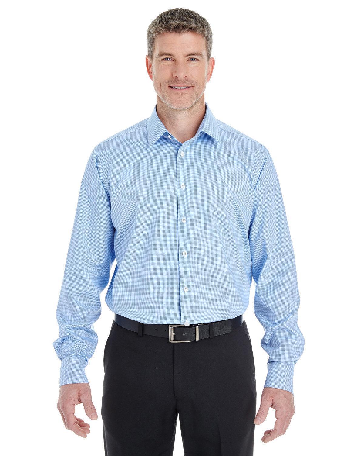 Devon & Jones Crown Woven Royal Dobby Shirt-Men's Dress Shirts-Devon&Jones-French Blue-S-Thread Logic