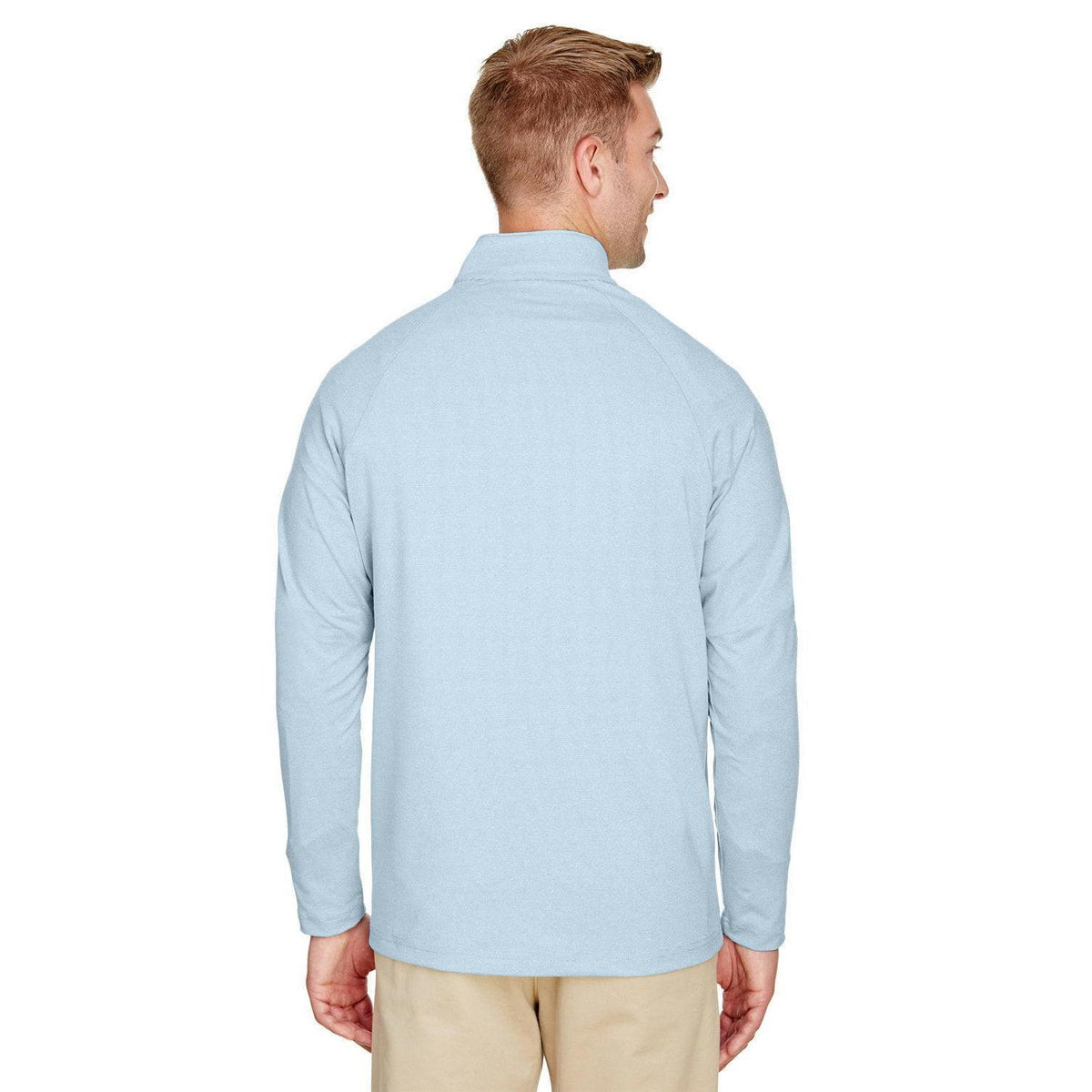 no-logo Devon & Jones CrownLux Performance Clubhouse Micro-Stripe Quarter-Zip-Men's Layering-Devon&Jones-Thread Logic
