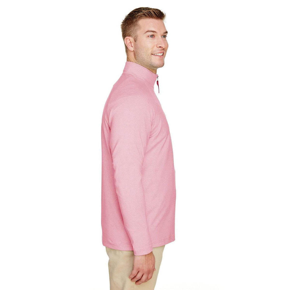 no-logo Devon & Jones CrownLux Performance Clubhouse Micro-Stripe Quarter-Zip-Men's Layering-Devon&Jones-Thread Logic