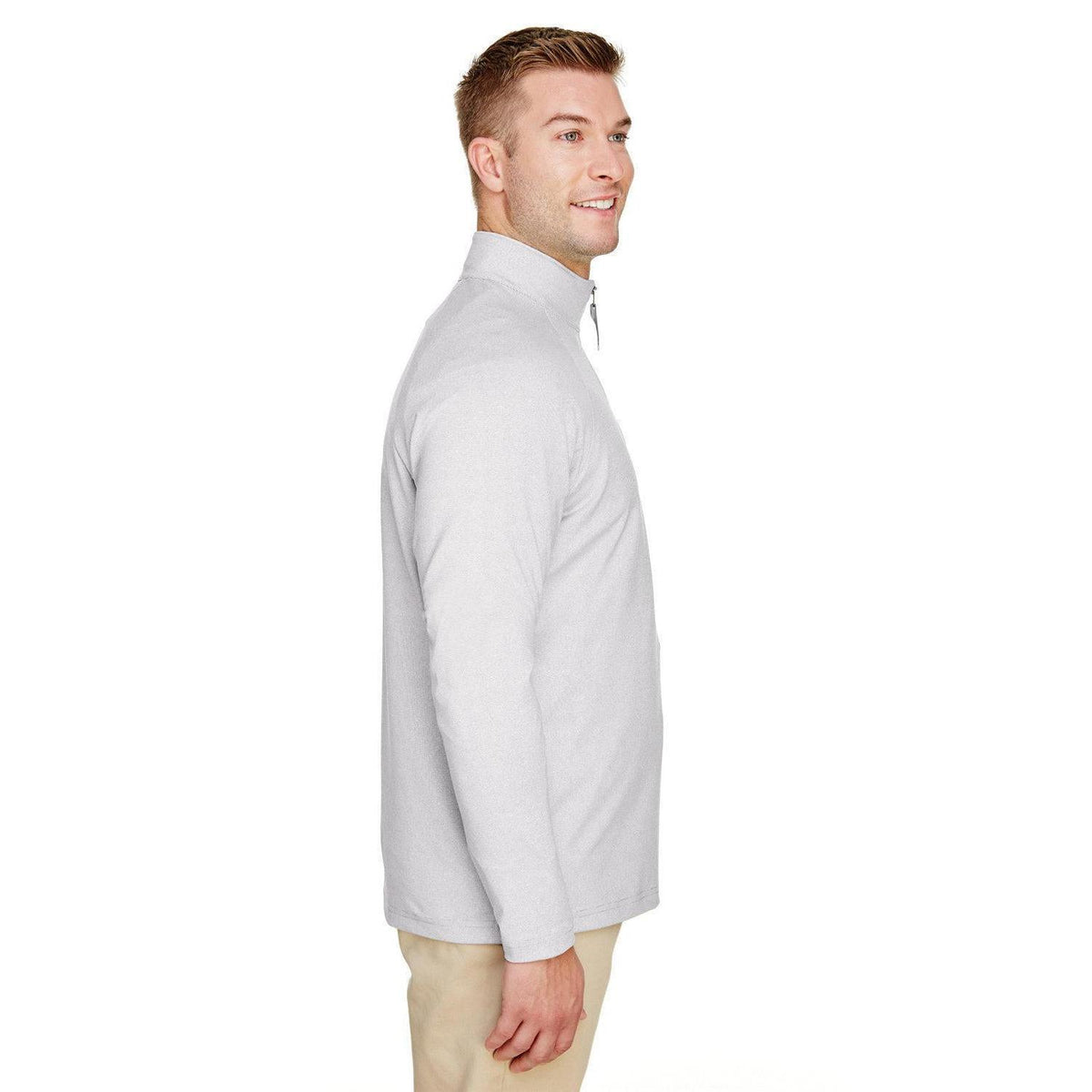 no-logo Devon & Jones CrownLux Performance Clubhouse Micro-Stripe Quarter-Zip-Men's Layering-Devon&Jones-Thread Logic