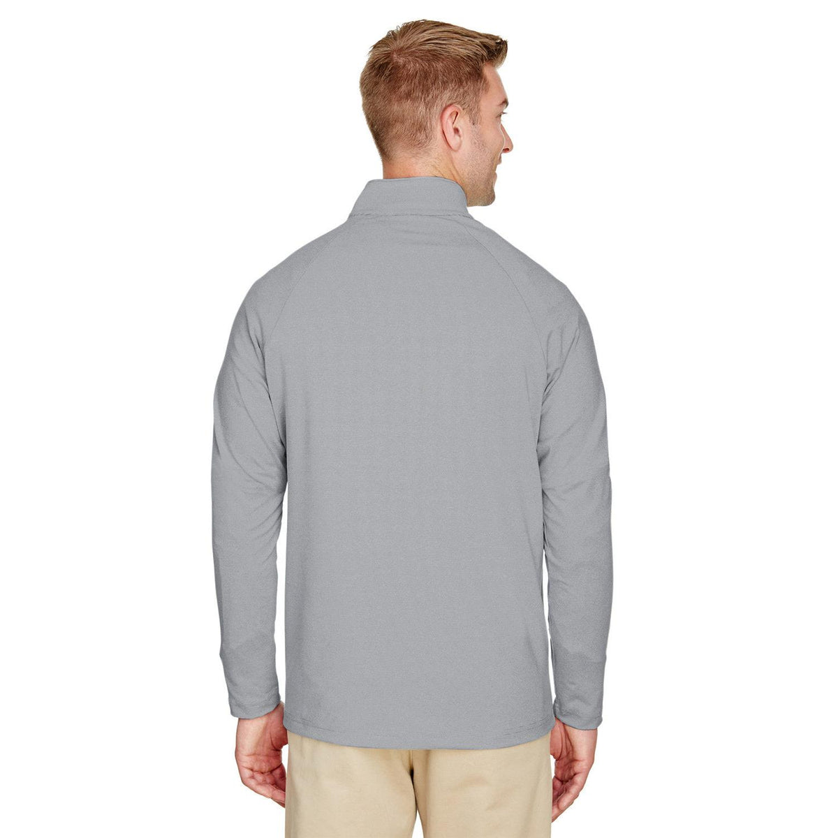 no-logo Devon & Jones CrownLux Performance Clubhouse Micro-Stripe Quarter-Zip-Men's Layering-Devon&Jones-Thread Logic