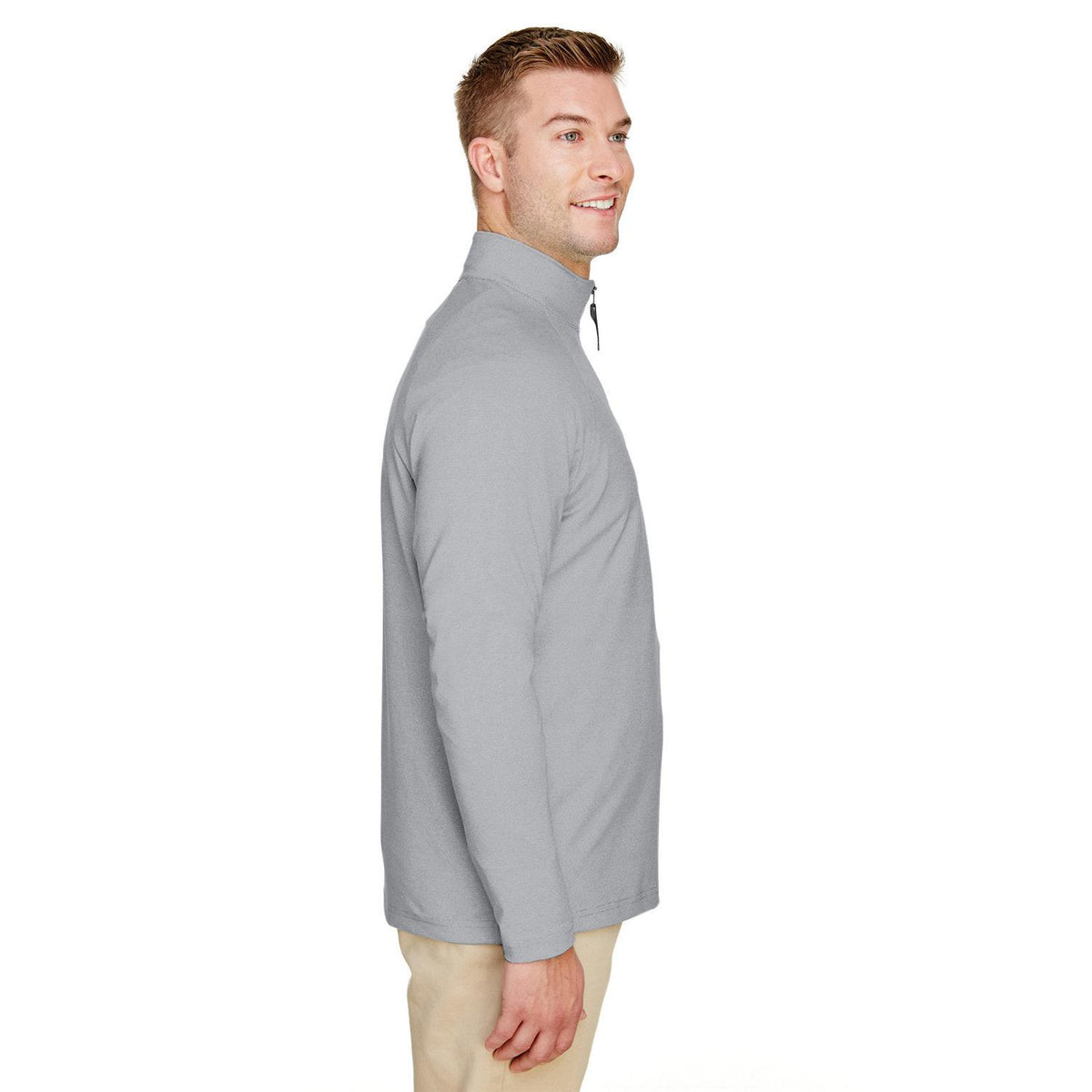no-logo Devon & Jones CrownLux Performance Clubhouse Micro-Stripe Quarter-Zip-Men's Layering-Devon&Jones-Thread Logic